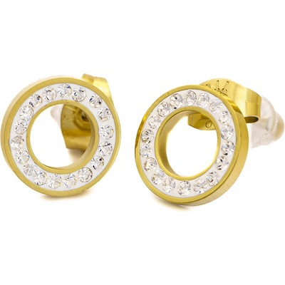 Bruno náušnice MINI KROUŽEK GOLD s kamínky S4438