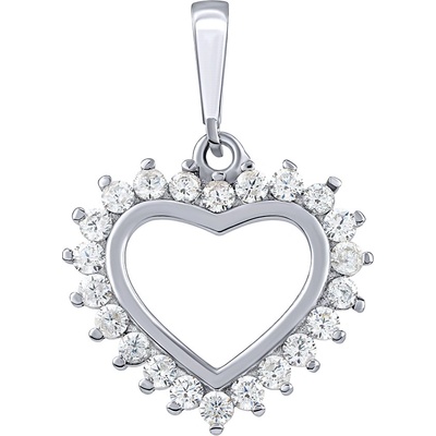 SILVEGO Stříbrný přívěsek srdce Paulette s Brilliance Zirconia PRGPAP0281PS