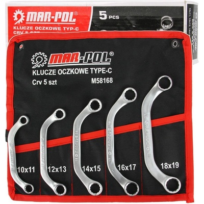 Mar - Pol Klíče očkové zahnuté 5ks 10-19mm M58168
