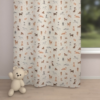 Biante Dětský bavlněný závěs Sandra SA-620 Psí kamarádi na krémovém 150x180 cm