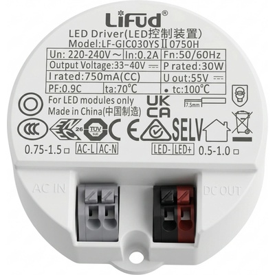 Napájecí zdroj LiFud 30 W, 220-240VAC/33-40VDC, 750 mA