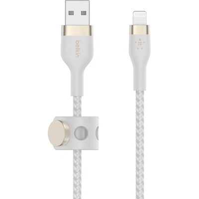 Belkin BOOST CHARGE™ Lightning/USB-A kabel, 3m, bílý - odolný PRO Flex