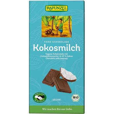 Rapunzel Bio Vegan Mléčná čokoláda s kokosovým mlékem 80 g