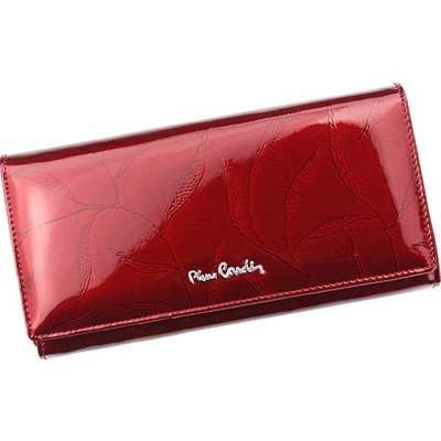 Pierre Cardin Červená lesklá kožená peněženka LEAF 100