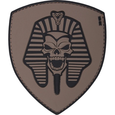 Gumená nášivka 101 Inc Pharaoh Skull - sivá