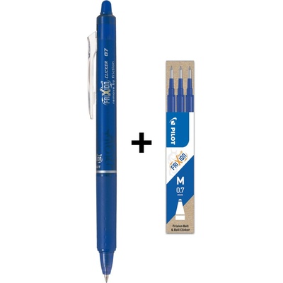 sada Roller FriXion Ball Clicker 0.7 a 3 ks náplne v modrej farbe - PILOT – Hledejceny.cz