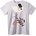 NOONEBRAND Тениска Изкуство с Луна и Птица - XS, White