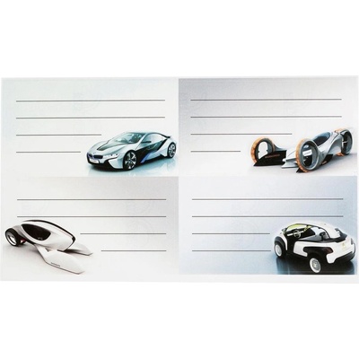 Top Office Самозалепващи се етикети, ученически, коли, 40 бр (1540200310)