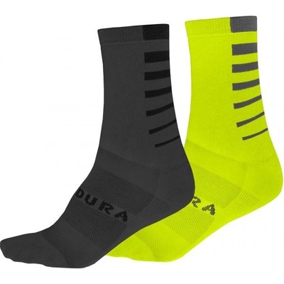 Endura ponožky Coolmax Stripe 2-balení Hi-Viz Yellow