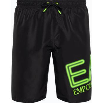 Giorgio Armani Мъжки шорти за плуване EA7 Emporio Armani Water Sport Logo Bermuda nero/fluo lime