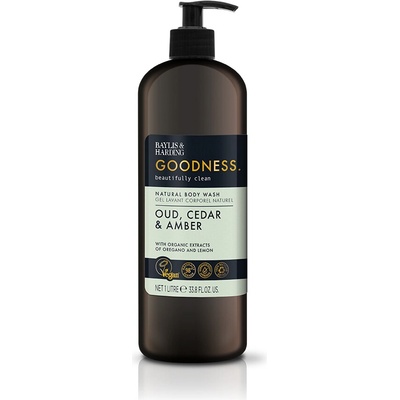 Baylis & Harding prírodný sprchový gél Oud céder a ambra 1000 ml