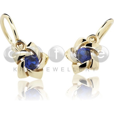 Cutie Jewellery detské náušnice zlate C2201Z Blue Dark Spinel