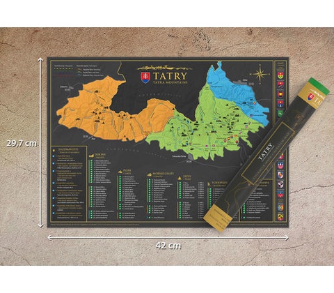 Stieracia mapa Tatier - formát A3