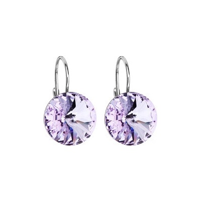 Evolution Group Cz Stříbrné náušnice s krystaly Crystals from Swarovski Violet 31106.3 Violet