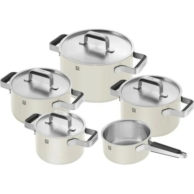 Zwilling Súprava trojvrstvového nerezového riadu s keramickým povrchom Pure, 5 ks, krémová 1028806