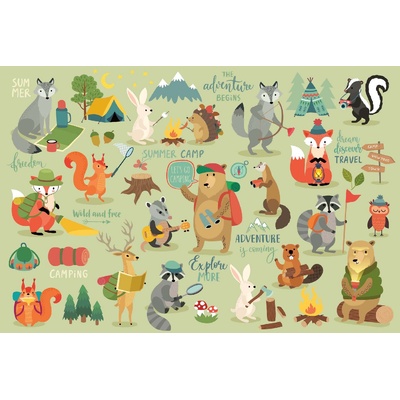 DIMEX ART Флизелинов фототапет къмпингуващи животни 375 x 250 см