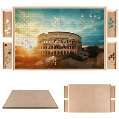 Malatec 21650 Triediaca podložka na puzzle so 4 zásuvkami 89 x 69 x 3,5 cm drevo