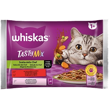 Whiskas ПАУЧ tasty mix ИЗБОР НА ГОТВАЧА - паучове за котка - 4Х85 гр