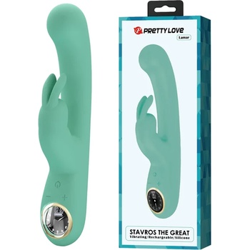 Image 1 of Вибратор с клитор стимулатор, LCD дисплей - Lamar Rabbit Vibrator Green (D-237396)