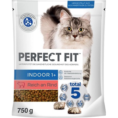 Perfect Fit Cat Dry Indoor 1+ s hovädzím 0,75 kg