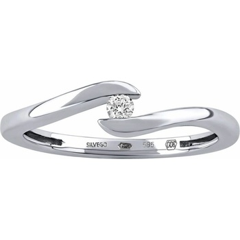 SILVEGO Zlatý zásnubný prsteň Zoey z bieleho zlata s diamantom DNN5810005RGW