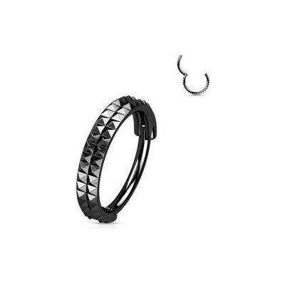 Šperky4U černý segment kruh s hroty helix cartilage tragus piercing NS0053K-1208