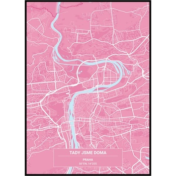 Plakát Mapa vašeho města Rozměr plakátu: 40 x 50 cm, Barevná varianta: Bílá