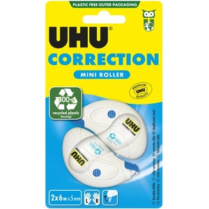 UHU Коригираща лента UHU Mini Roller Blister (2x) 6 м x 5 мм