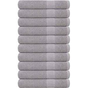 vidaXL Кърпи FROGN 10 бр. Сиви 100x200 см 360 г/м2 (136844)