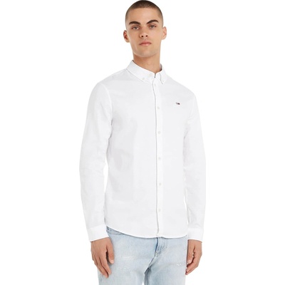 Tommy Jeans pánska casual košeľa s dlhým rukávom slim bavlna