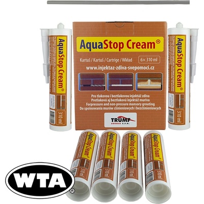 AquaStop Cream® - 6x kartuš 310 ml. injektážní krém pro sanaci zdiva bal. tuba s PET trubičkou – Zboží Mobilmania