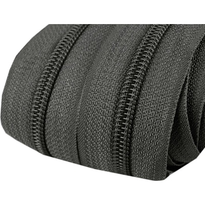 Zip spirálový 5 mm metráž pro jezdce typu POL 312 šedá tmavá