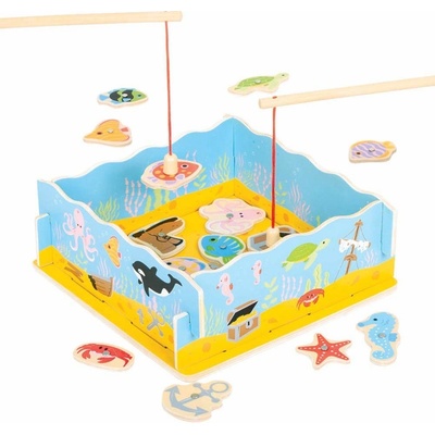 Bigjigs Toys drevená hra magnetické chytanie rybičiek