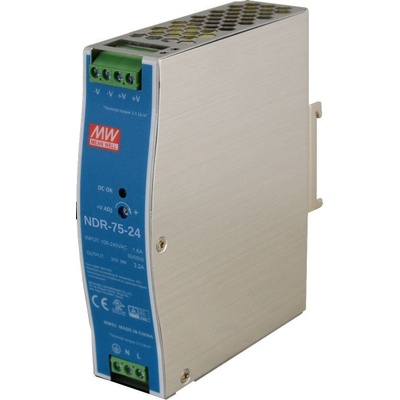 Průmyslový zdroj Mean Well NDR-75-24, 24V=/75W spínaný na DIN lištu