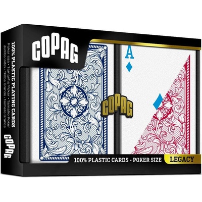 Copag 1546 Legacy Regular index, modro-červený 2 balíky kariet plastic