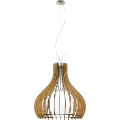 EGLO 61719 - Пендел TINDORI 1xE27/60W/230V Ø 60 см кафяв (EG61719)