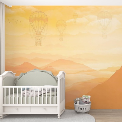 Decono Детски Фототапет Жълти Балони