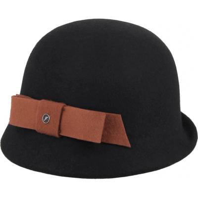 Fléchet dámský plstěný klobouk cloche s mašlí černý