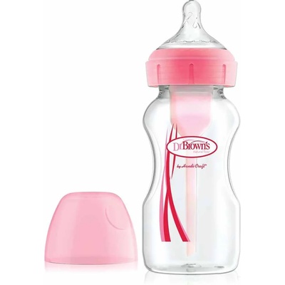 Dr. Brown's Бебешко шише Dr. Brown's - Options+, РР, 270 ml, Розово (72239318218)