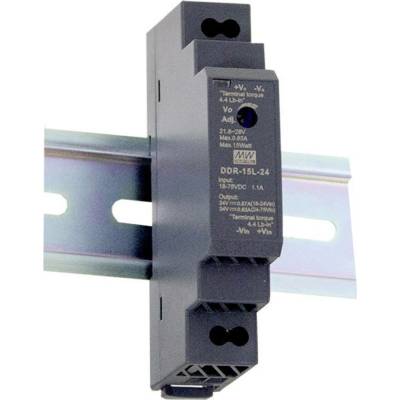 MEAN WELL DDR-15G-15 DC/DC měnič napětí na DIN lištu 15 V/DC 1 A 15 W Počet výstupů:1 x Obsah 1 ks