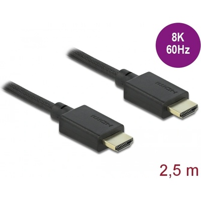 Delock Изключително високоскоростен HDMI кабел 48 Gbps 8K 60 Hz 2, 5 м