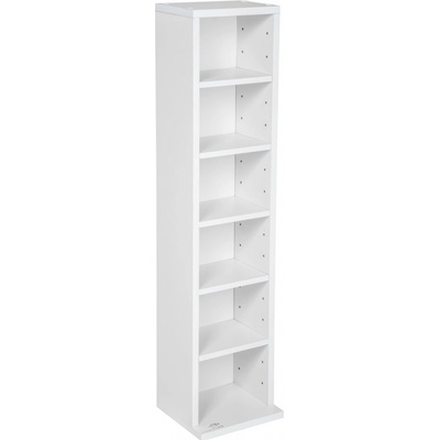 Tectake 401700 Stojan se 6 policemi na 102 CD bílá – Zboží Dáma