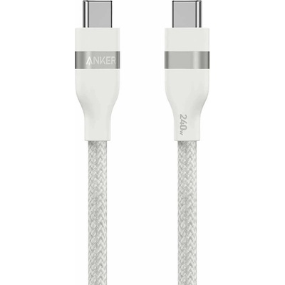 Anker Кабел за бързо зареждане за устройства с USB-C порт - Anker USB-C to USB-C Cable 240W (90 см) (бял) (A82E2H21)