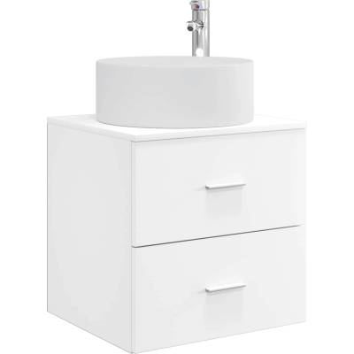vidaXL Монтирана на стена мивка и тоалетка Бяло 49, 5 x 44, 5 x 65, 5 см (890318)