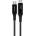 ACEFAST Кабел Acefast C6-03 LED Display, от USB C(м) към USB C(м), 2m, 100W, черен (C6-03)