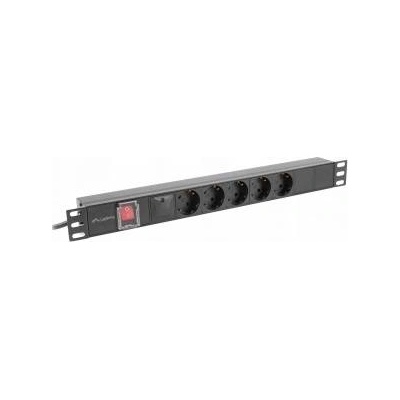Lanberg Power strip rack pdu 19 lanberg 1u 10a 5x schuko 2m black c14