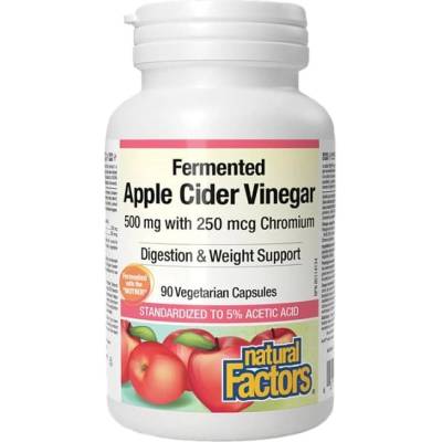 Natural Factors Fermented Apple Cider Vinegar, 90 капсули, Natural Factors