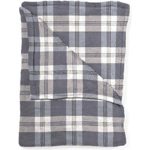 Mistral home Pléd flanel printed Navy check modrá 150x200