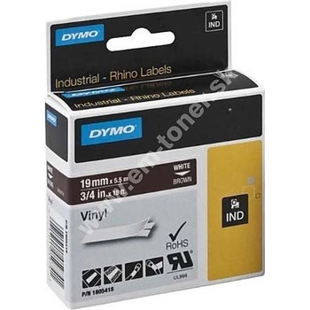 páska DYMO 1805418 PROFI D1 RHINO White On Brown Vinyl Tape (19mm)