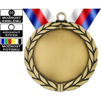 Medaile MD80 zlato s trikolórou